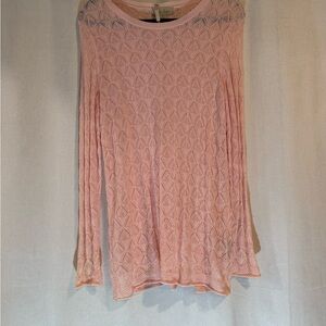 Charlie Paige Soft Pink Lace Long Sleeve Top